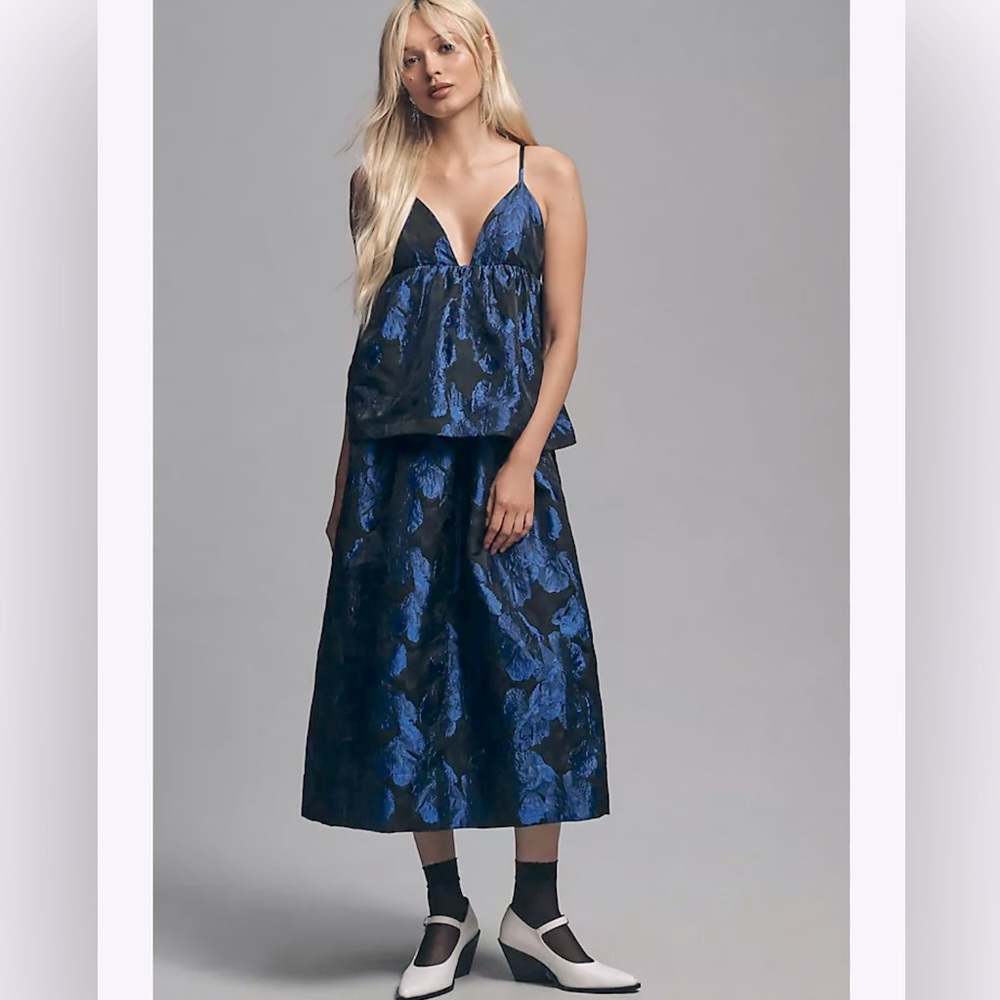 ANTHROPOLOGIE Sleeveless Open Back Midi Dress